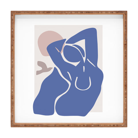 Mambo Art Studio Blue Summer Square Tray