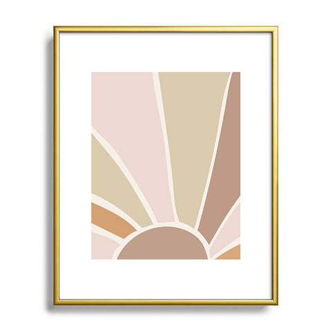 Mambo Art Studio Boho Retro Sun Metal Framed Art Print