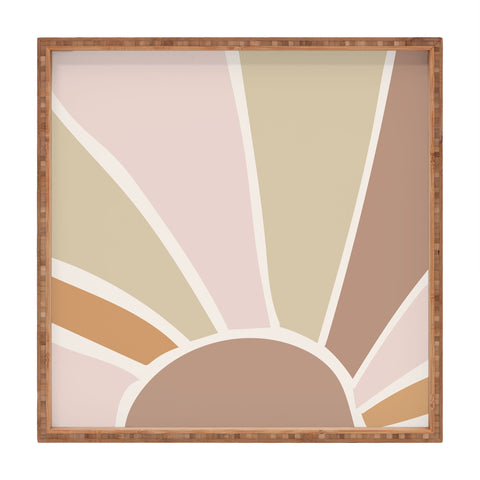 Mambo Art Studio Boho Retro Sun Square Tray