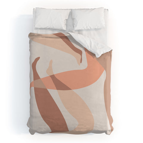 Mambo Art Studio Chilling in Neutrals Duvet Cover