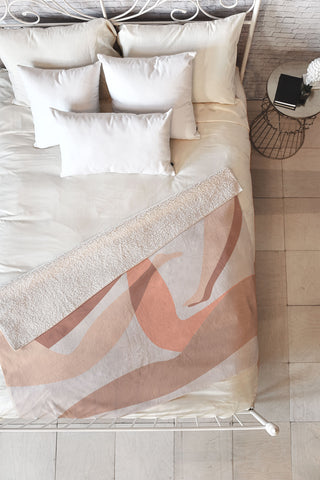 Mambo Art Studio Chilling in Neutrals Fleece Throw Blanket