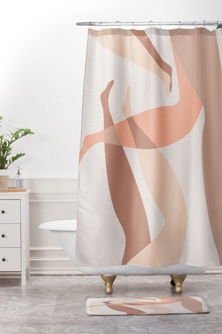 Mambo Art Studio Chilling in Neutrals Shower Curtain And Mat