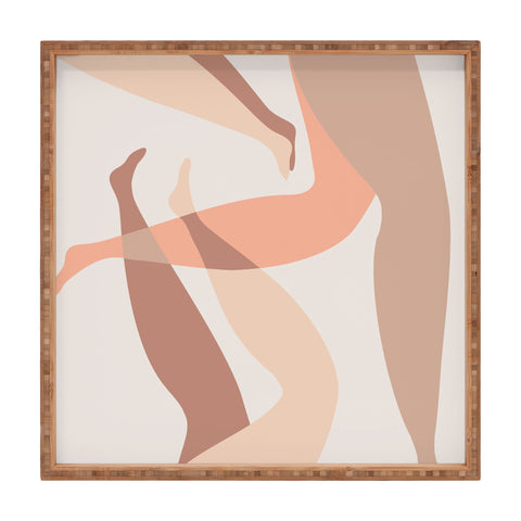 Mambo Art Studio Chilling in Neutrals Square Tray