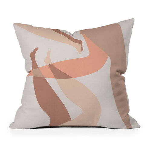 Mambo Art Studio Chilling in Neutrals Throw Pillow