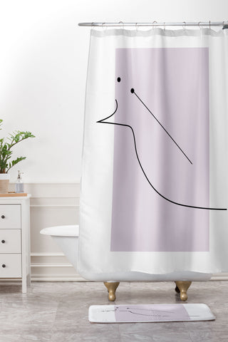 Mambo Art Studio Curves Number 2 Shower Curtain And Mat