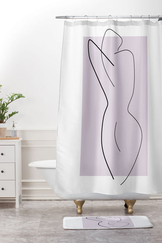 Mambo Art Studio Curves Number 3 Shower Curtain And Mat