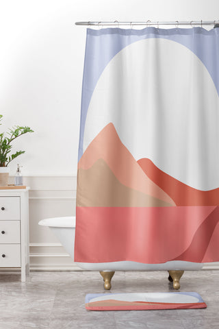 Mambo Art Studio Desert Sun Shower Curtain And Mat