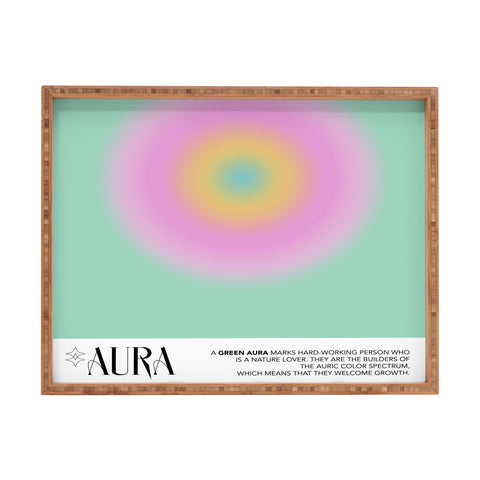 Mambo Art Studio Green Aura Rectangular Tray