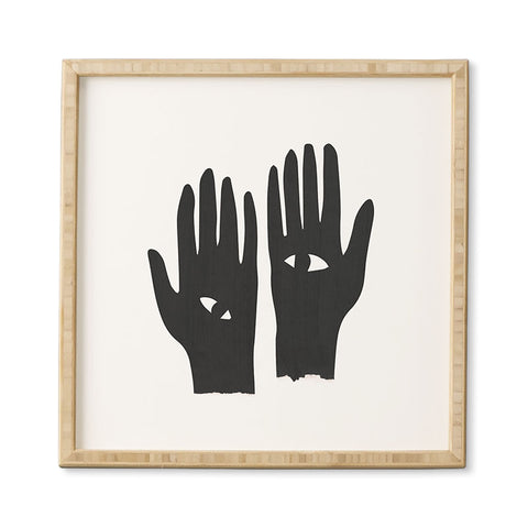 Mambo Art Studio Hands Eye Black Framed Wall Art