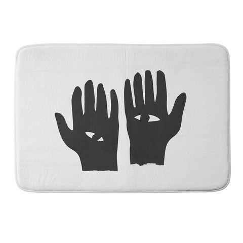 Mambo Art Studio Hands Eye Black Memory Foam Bath Mat