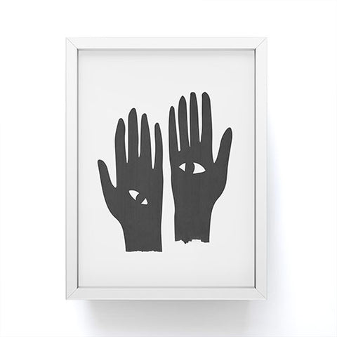Mambo Art Studio Hands Eye Black Framed Mini Art Print