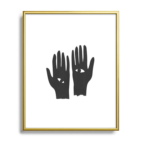 Mambo Art Studio Hands Eye Black Metal Framed Art Print