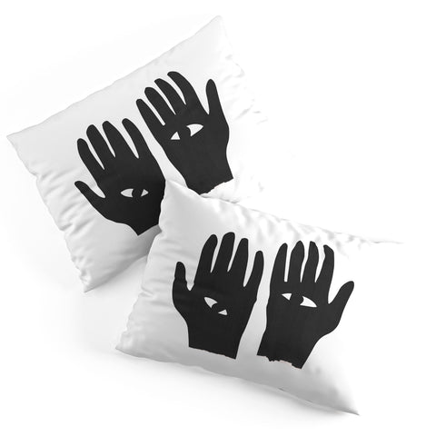Mambo Art Studio Hands Eye Black Pillow Shams