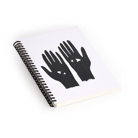Mambo Art Studio Hands Eye Black Spiral Notebook