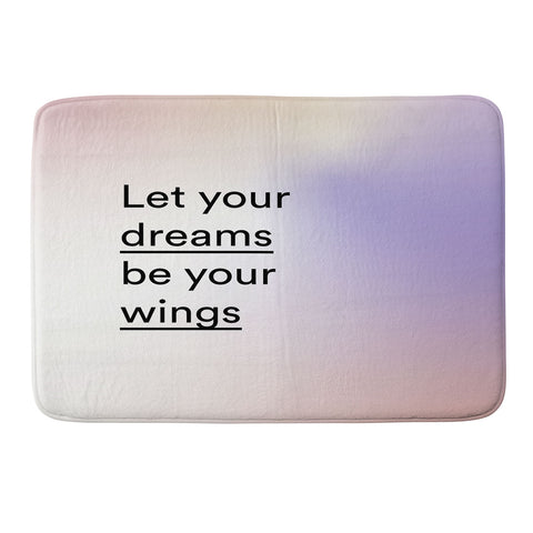 Mambo Art Studio let your dreams be your wings Memory Foam Bath Mat