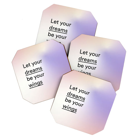 Mambo Art Studio let your dreams be your wings Coaster Set