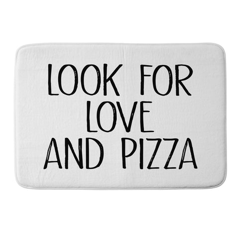 Mambo Art Studio Look for Love and Pizza Memory Foam Bath Mat