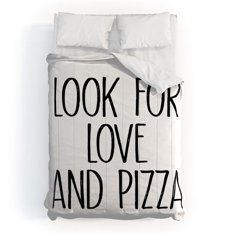 Mambo Art Studio Look for Love and Pizza Comforter