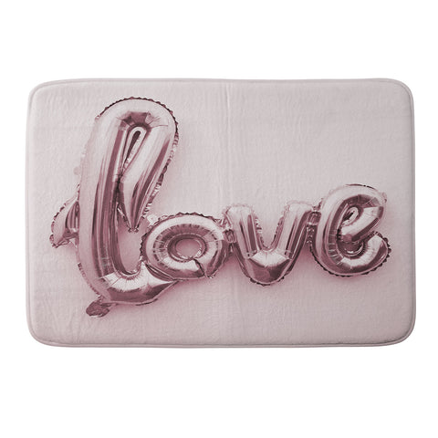 Mambo Art Studio Love Pink Balloon Memory Foam Bath Mat