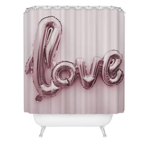 Mambo Art Studio Love Pink Balloon Shower Curtain