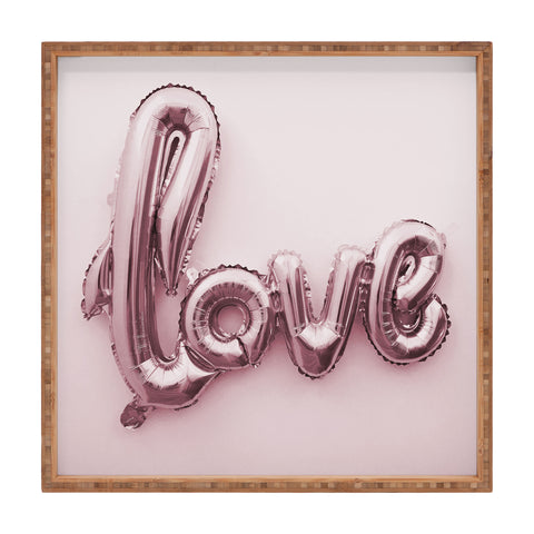 Mambo Art Studio Love Pink Balloon Square Tray