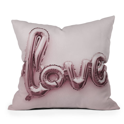 Mambo Art Studio Love Pink Balloon Throw Pillow