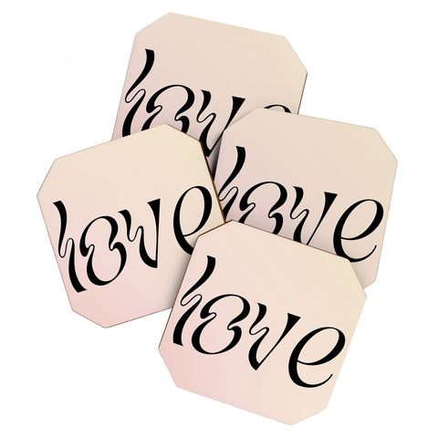 Mambo Art Studio love word Coaster Set