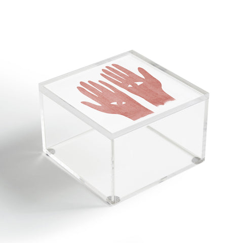 Mambo Art Studio Lucky Eye Hands Pink Acrylic Box