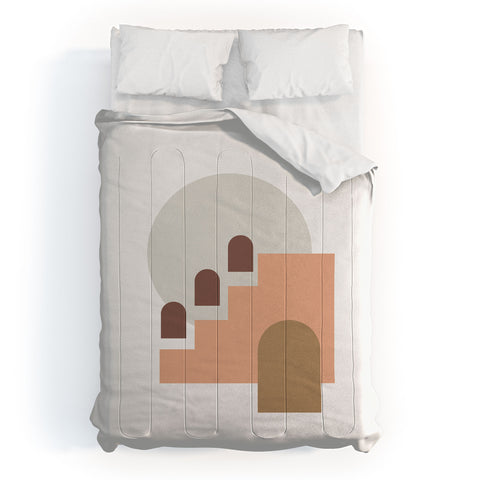 Mambo Art Studio Minimal Shapes Terracota Comforter