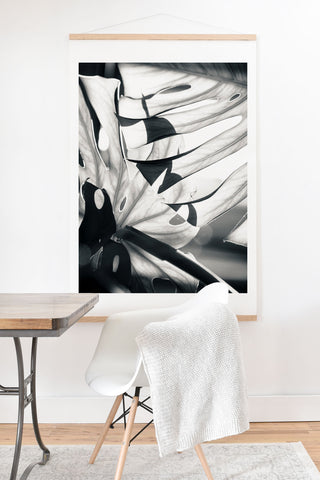 Mambo Art Studio Monstera Monochrome Art Print And Hanger