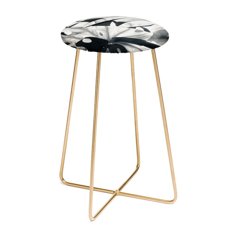 Mambo Art Studio Monstera Monochrome Counter Stool