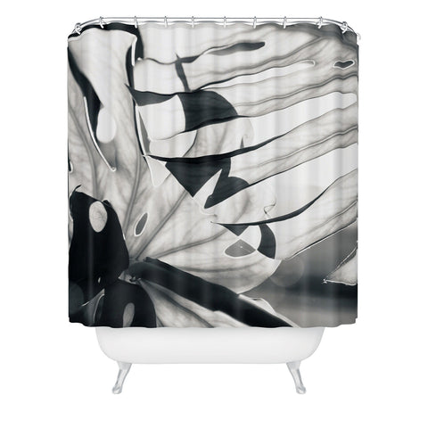 Mambo Art Studio Monstera Monochrome Shower Curtain