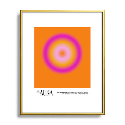 Mambo Art Studio Orange Aura Metal Framed Art Print