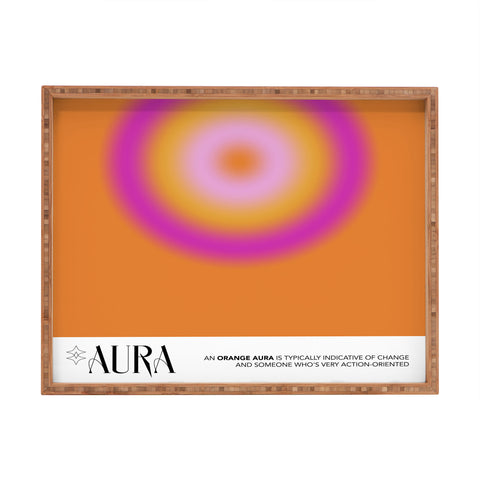 Mambo Art Studio Orange Aura Rectangular Tray