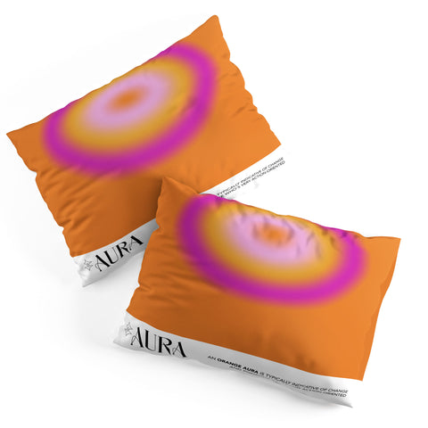 Mambo Art Studio Orange Aura Pillow Shams