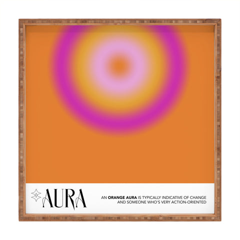 Mambo Art Studio Orange Aura Square Tray