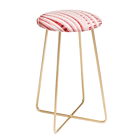 Mambo Art Studio Palm Leaves Living Coral Counter Stool