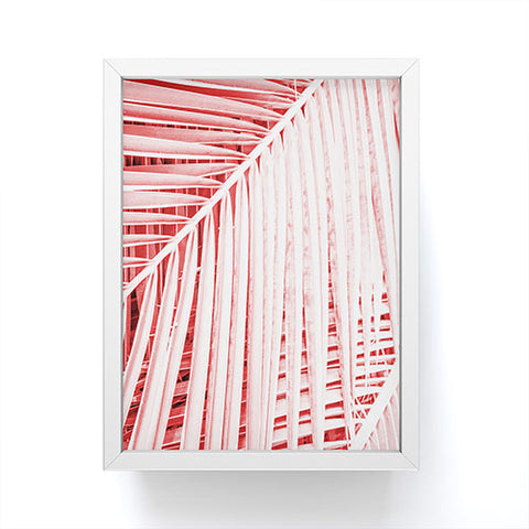 Mambo Art Studio Palm Leaves Living Coral Framed Mini Art Print
