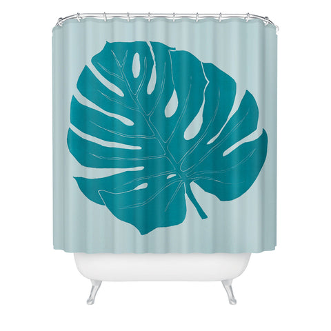 Mambo Art Studio Paper Monstera Shower Curtain