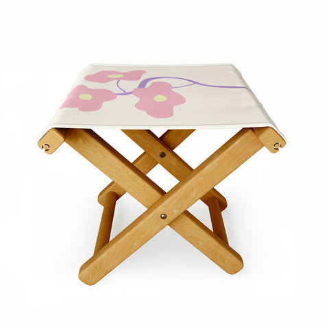 Mambo Art Studio Pastel Pink Bouquet Folding Stool