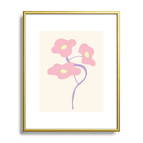 Mambo Art Studio Pastel Pink Bouquet Metal Framed Art Print
