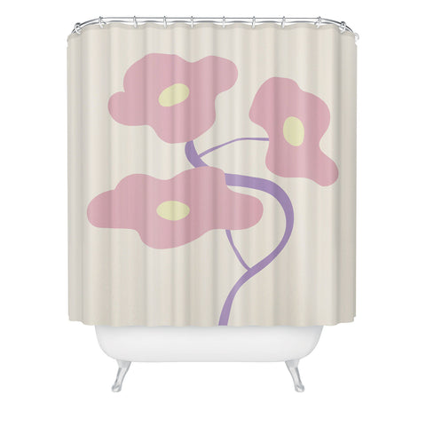 Mambo Art Studio Pastel Pink Bouquet Shower Curtain