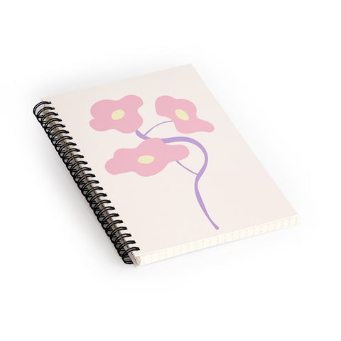 Mambo Art Studio Pastel Pink Bouquet Spiral Notebook