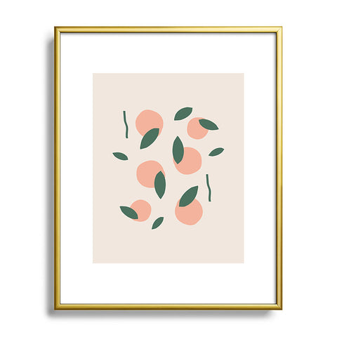 Mambo Art Studio Peaches and Oranges Metal Framed Art Print