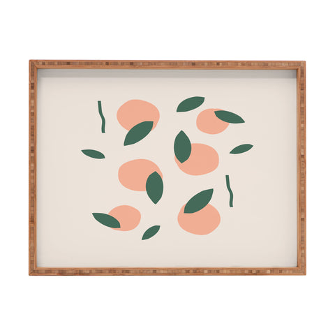 Mambo Art Studio Peaches and Oranges Rectangular Tray