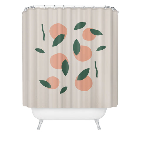 Mambo Art Studio Peaches and Oranges Shower Curtain