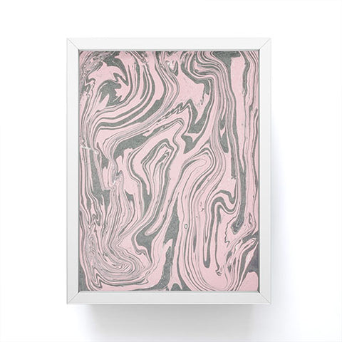 Mambo Art Studio Pink Marble Paper Framed Mini Art Print
