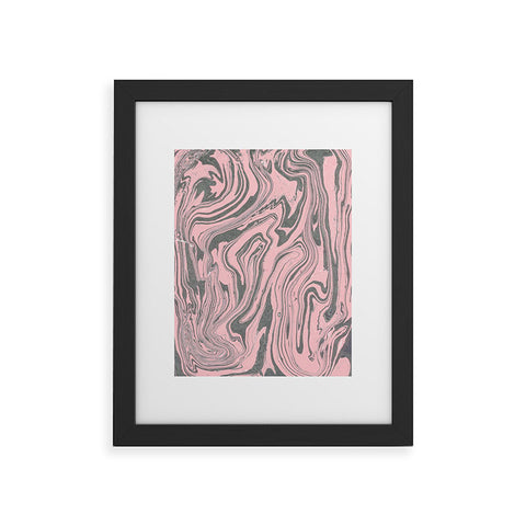 Mambo Art Studio Pink Marble Paper Framed Art Print
