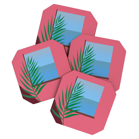 Mambo Art Studio Pink View Coaster Set