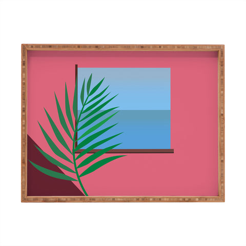 Mambo Art Studio Pink View Rectangular Tray